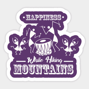 Warli Art - while hiking the mountains - happiness Sticker